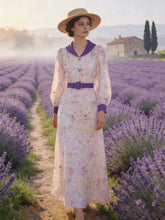 Load image into Gallery viewer, Red Floral Print Vintage Beaded Maxi Dress