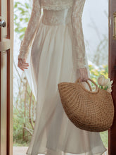 Load image into Gallery viewer, 2PS Apricot Lace Spaghetti Strap 1950S Swing Victoria&#39;s Fairy Dress With Lace Cardigan