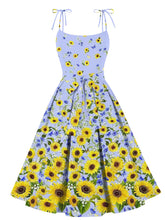 Load image into Gallery viewer, 1950S Spaghetti Strap Sunflower Vintage Dress