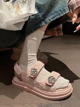 Load image into Gallery viewer, Women&#39;s Round Toe Platform Sandals Leather Vintage Shoes