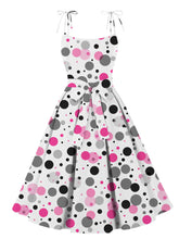 Load image into Gallery viewer, Polka Dots Print  Spaghetti Strap 1950s Vintage Swing Dress
