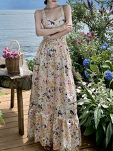 Load image into Gallery viewer, Women&#39;s Bohemian White Floral Print Bohemian Dress Maxi Dress