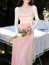 Load image into Gallery viewer, Sweet Pink Long Sleeve Knitted Sweater Dress