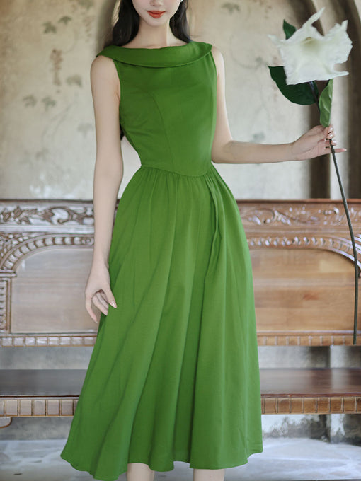 white christmas dresses Green Long Satin Strapless Split Dress main image 1