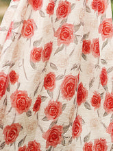 Load image into Gallery viewer, 2PS Red Rose Spaghetti Strap 1950S Vintage Dress With Long Sleeve Ruffles Cardigan