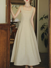 Load image into Gallery viewer, Apricot Linen Slip Dress with Crew Neck Coat