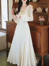 Load image into Gallery viewer, White Lace Ruffle Sleeve Sequined Fishtail Wedding Dress