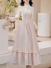 Load image into Gallery viewer, Edwardian Vintage Style Pink Tweed Long Sleeve Dress