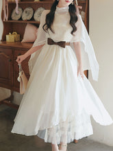Load image into Gallery viewer, 1950s Vintage White Lace Organza Maxi Dress for Women