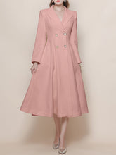 Load image into Gallery viewer, White Vintage Style Double Breasted Trench Dress Coat