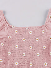 Load image into Gallery viewer, Red Daisy Off The Sleeve Smocking 1950S Vintage Dress