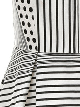 Load image into Gallery viewer, 1950s Vintage Polka Dot Vertical Stripes Spaghetti Strap U-Neck Retro Swing Dress