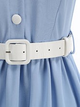 Load image into Gallery viewer, 1950s Vintage Baby Blue Peter Pan Collar Sleeveless Retro Swing Dress