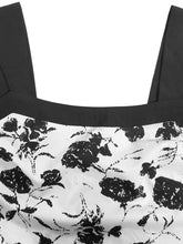 Load image into Gallery viewer, Black Floral Sleeveless 50S Vintage Dress