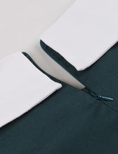 Load image into Gallery viewer, Peacock Blue Peter Pan Collar 1950s Vintage Swing Dress With Belt