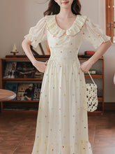 Load image into Gallery viewer, White Peter Pan Collar 1950S Vintage Cotton Dress