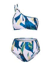 Load image into Gallery viewer, Women's One Shoulder Bikini Set High Waisted Two Piece Swimsuit Floral Print Bathing Suit