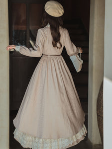 Lilac Lace Ruffles Edwardian Revival Dress