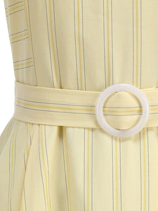 1950S Vertical Stripe Halter Vintage Dress