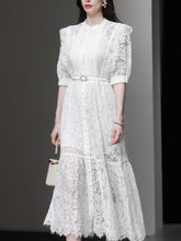 Load image into Gallery viewer, White Lace Ruffled Fairy Dress Wedding 1950S dress