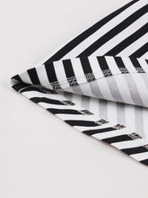 Load image into Gallery viewer, Black Peter Pan Collar Stripe 1950s Vintage Swing Dress With Pocket