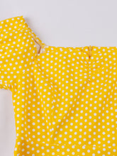 Load image into Gallery viewer, Yellow Polka Dots Cap Sleeve Short Sleeve 1950S Vintage Swing Dress