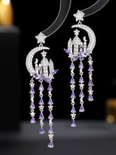 Load image into Gallery viewer, Luxury Star Moon Castle Fantasy Long Tassel Earrings