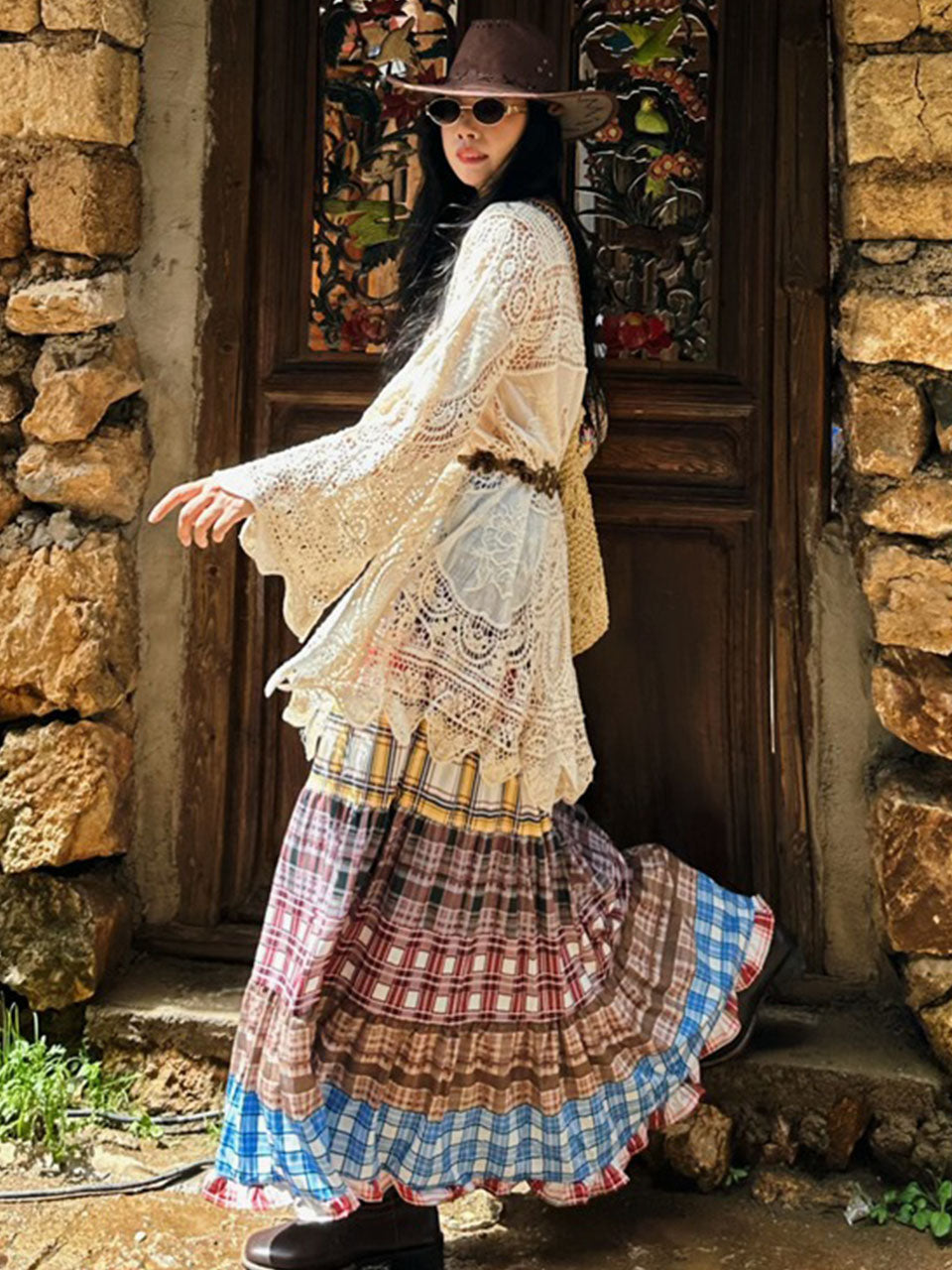 vintage elegant bohemian lace dress Vintage Boho Lace Wedding Dress Puffy Sleeves Lisposa
