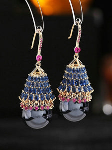 Palace Luxury ear hook Zzircon Pearl Handicraft Earrings