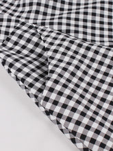 Load image into Gallery viewer, 1950S Black Peter Pan Collar Plaid Short Sleeve Vintage Swing Dress With Pockets