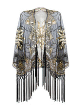 Load image into Gallery viewer, Great Gatsby 1920&#39;s Bridal Flapper Sequin Cape