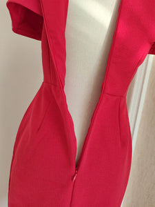Red Flower Bodycon Party Dress
