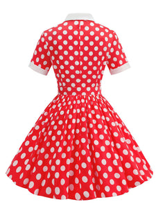 Kids Little Girls' Dress Polka Dots 1950S Vintage Dress