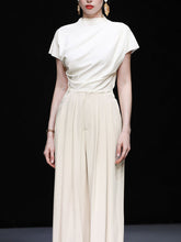 Load image into Gallery viewer, White Cowl Neck 1950S Vintage Pant Set