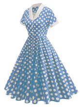 Load image into Gallery viewer, Tuxedo Collar Polka Dots 1950S Dress With Pockets