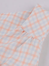 Load image into Gallery viewer, Blue Plaid V Neck 1950s Swing Dress