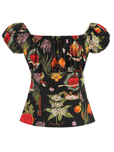 Load image into Gallery viewer, Regencycore 1950s Puff-Sleeve Ruched Top