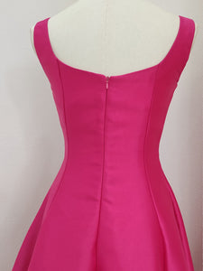 Rose Satin Sleeveless Classic 1950S Vintage Sweet Party Dress