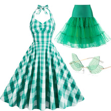 Load image into Gallery viewer, Pink And White Plaid Halter Classis Style 1950S Vintage Dress Set
