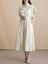 Load image into Gallery viewer, Pink Short Sleeve Classic 1950S Vintage Shirt Dress