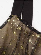 Load image into Gallery viewer, Gold Star Sequin 1950s Vintage Party Dress