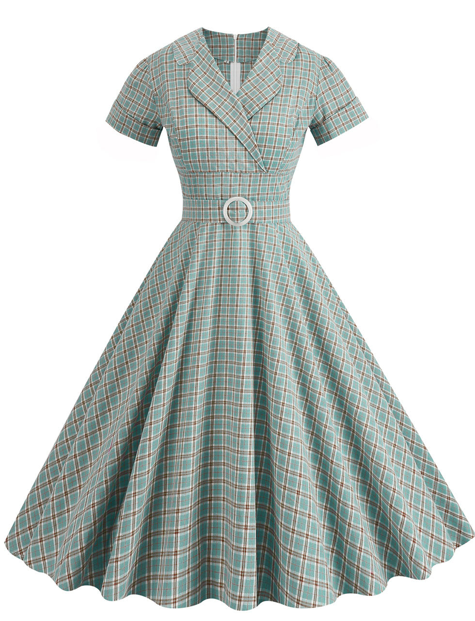 Sweat V Neck Plaid 1950S Vintage Swing Dress – Jolly Vintage