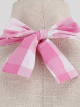 Load image into Gallery viewer, Pink And White Plaid Halter Deep V Neck 1950S Vintage Dress With Belt