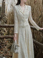 Load image into Gallery viewer, 1950S White Lace Blazer and Swing Skirt Vintage Suit