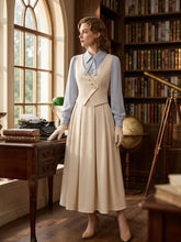 Load image into Gallery viewer, 1950s Vintage Academic Fake Two-Piece Vest Swing Dress
