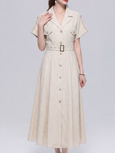 Load image into Gallery viewer, Vintage 1940s Style Brown Safari Shirt Dress