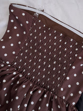 Load image into Gallery viewer, Brown Polka Dot Strapless Gown Vintage Party Dress