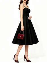 Load image into Gallery viewer, Women's Red Satin A-Line Sweetheart Neckline Spaghetti Strap Prom &amp; Cocktail Party Dress