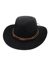 Load image into Gallery viewer, Western Cowboy Hat for Women – Faux Suede Fedora Hat with Braided Band and Gold Feather Accent, Tan Brown Outback Style Jazz Cap