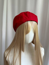 Load image into Gallery viewer, Women's Vibrant Red Beret Cap with Brim